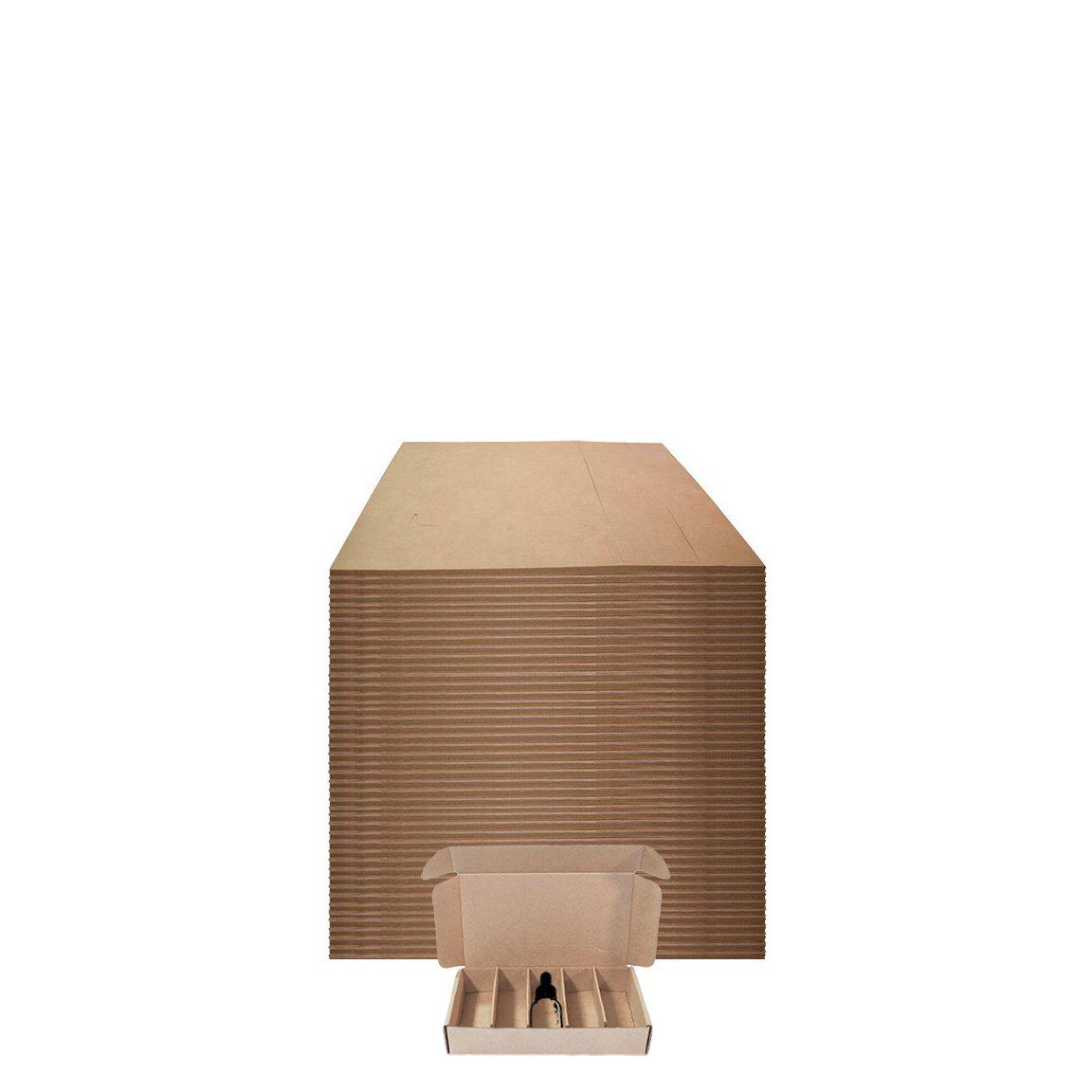 Kraft Corrugated Box with 5 Dividers (Fits 5 1 oz. Boston Round)