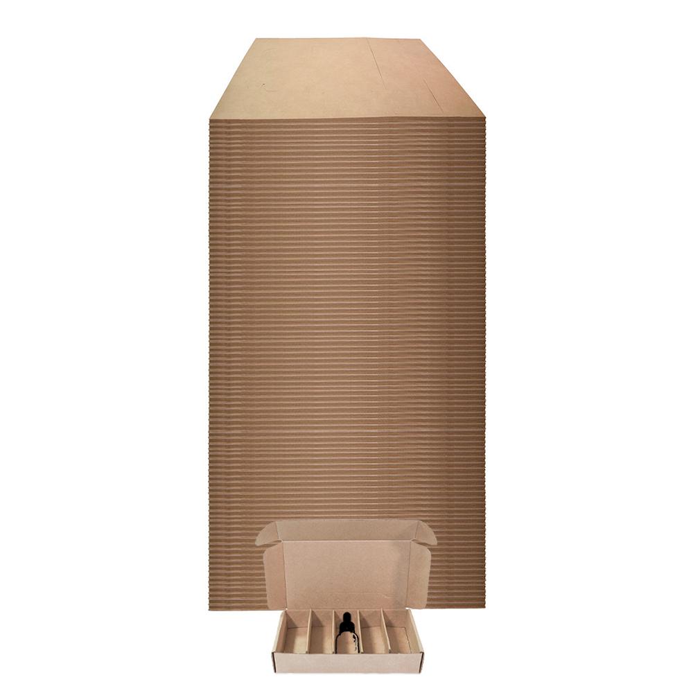 Kraft Corrugated Box with 5 Dividers (Fits 5 1 oz. Boston Round)