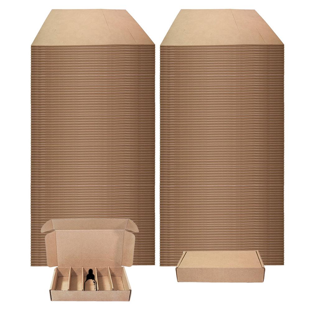 Kraft Corrugated Box with 5 Dividers (Fits 5 1 oz. Boston Round)