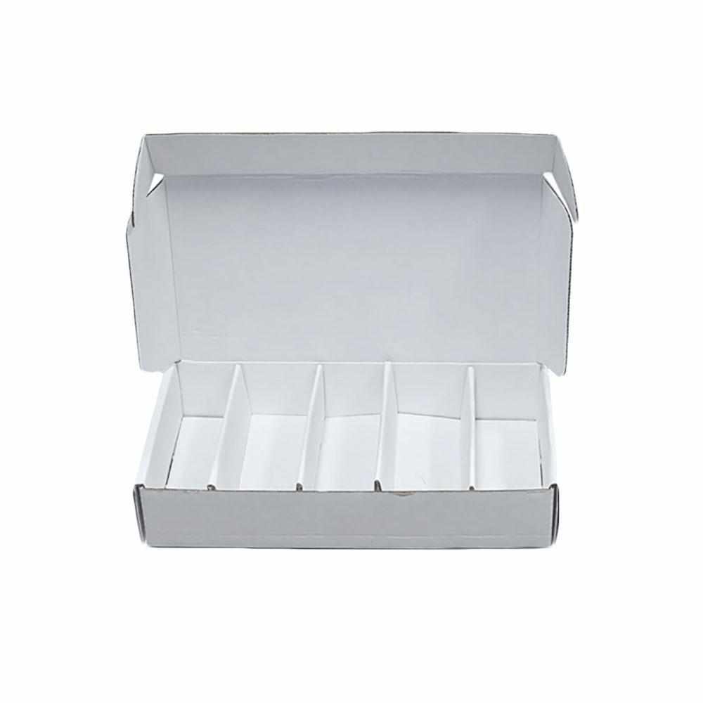 White Corrugated Box with 5 Dividers (Fits 5 1 oz. Boston Round)