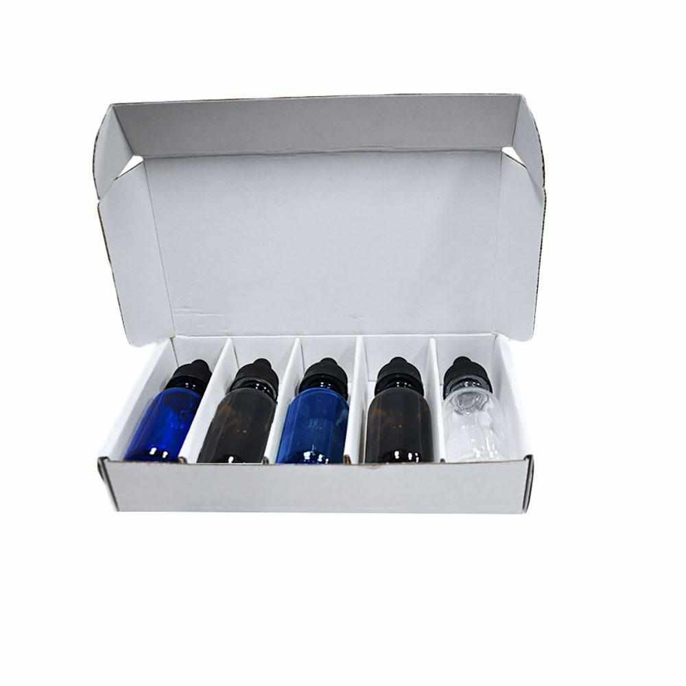 White Corrugated Box with 5 Dividers (Fits 5 1 oz. Boston Round)