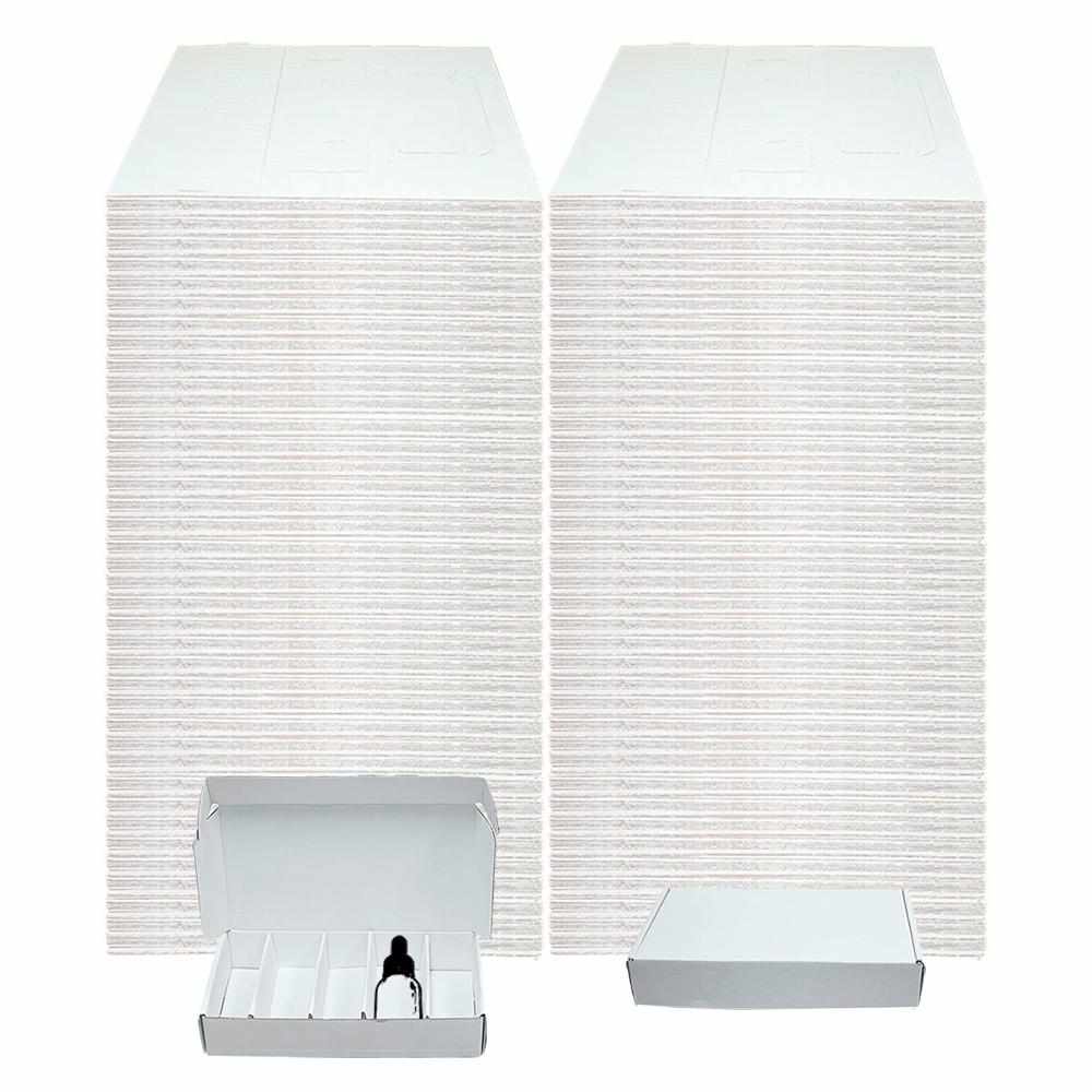 White Corrugated Box with 5 Dividers (Fits 5 1 oz. Boston Round)