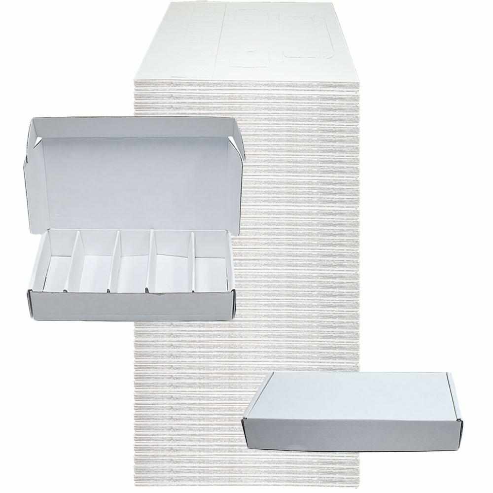 White Corrugated Box with 5 Dividers (Fits 5 1 oz. Boston Round)