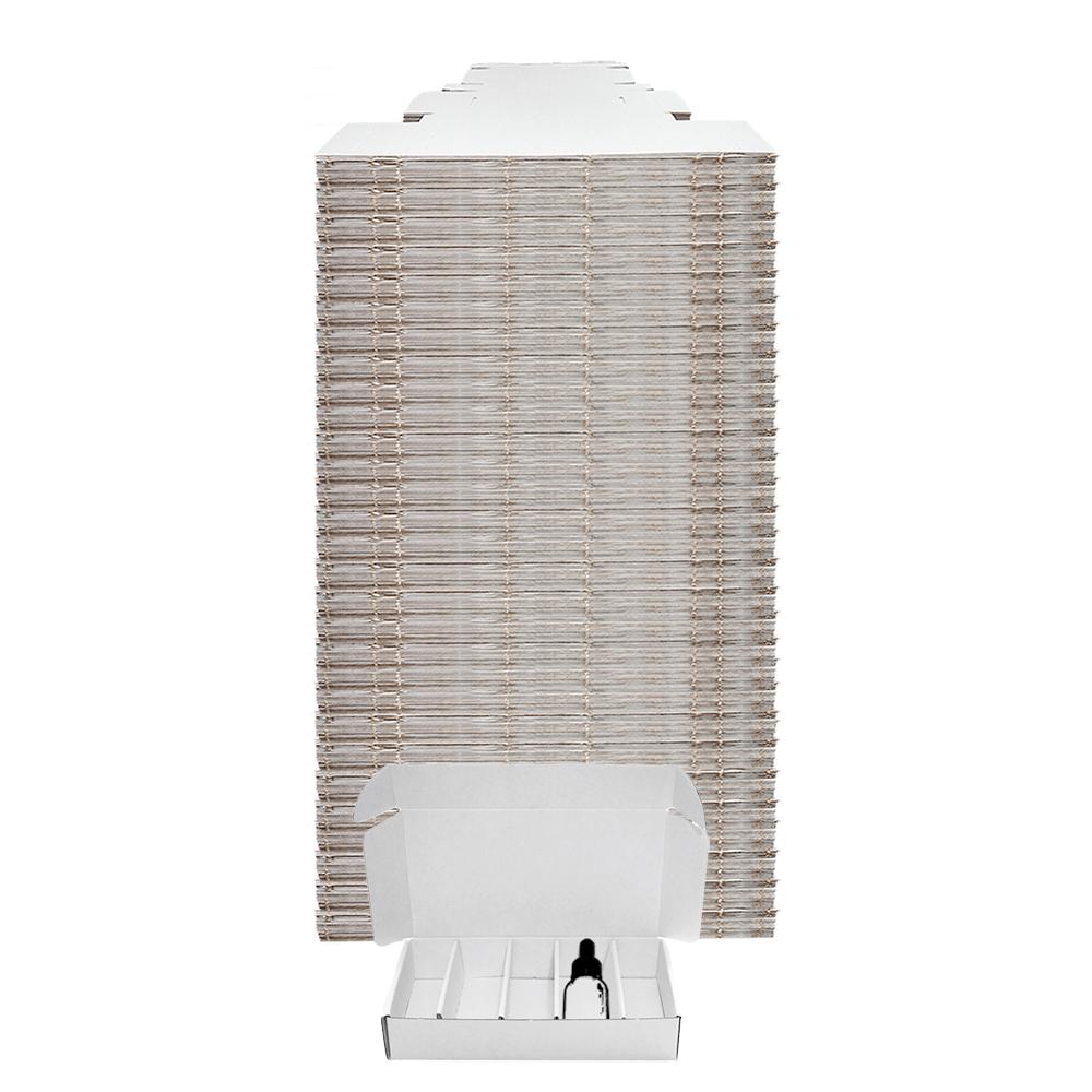 White Corrugated Box with 5 Dividers (Fits 5 2 oz. Boston Round)