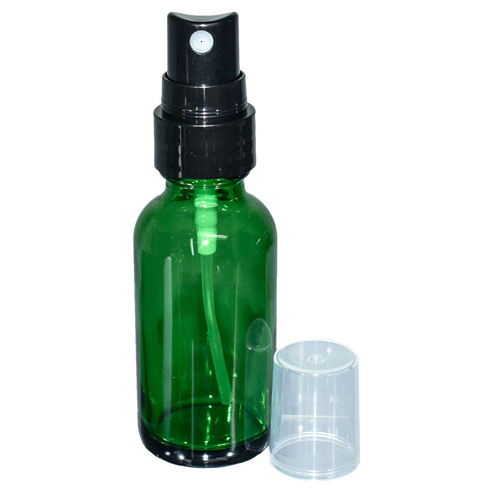 1 oz. Green Boston Round with Black Fine-Mist Sprayer (Smooth) (.18 ml Per Spray) (20/400) (V23) (V15)