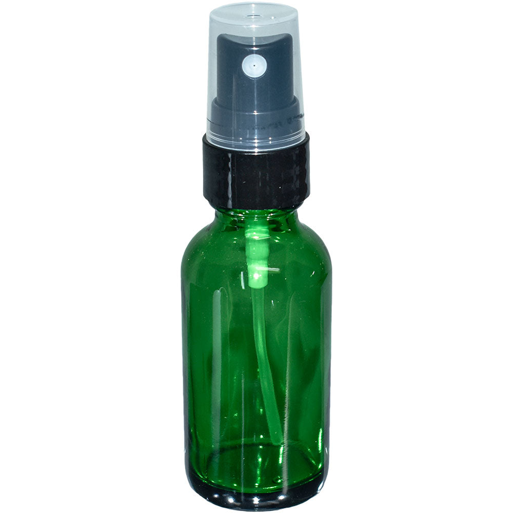 1 oz. Green Boston Round with Black Fine-Mist Sprayer (Smooth) (.18 ml Per Spray) (20/400) (V23) (V15)