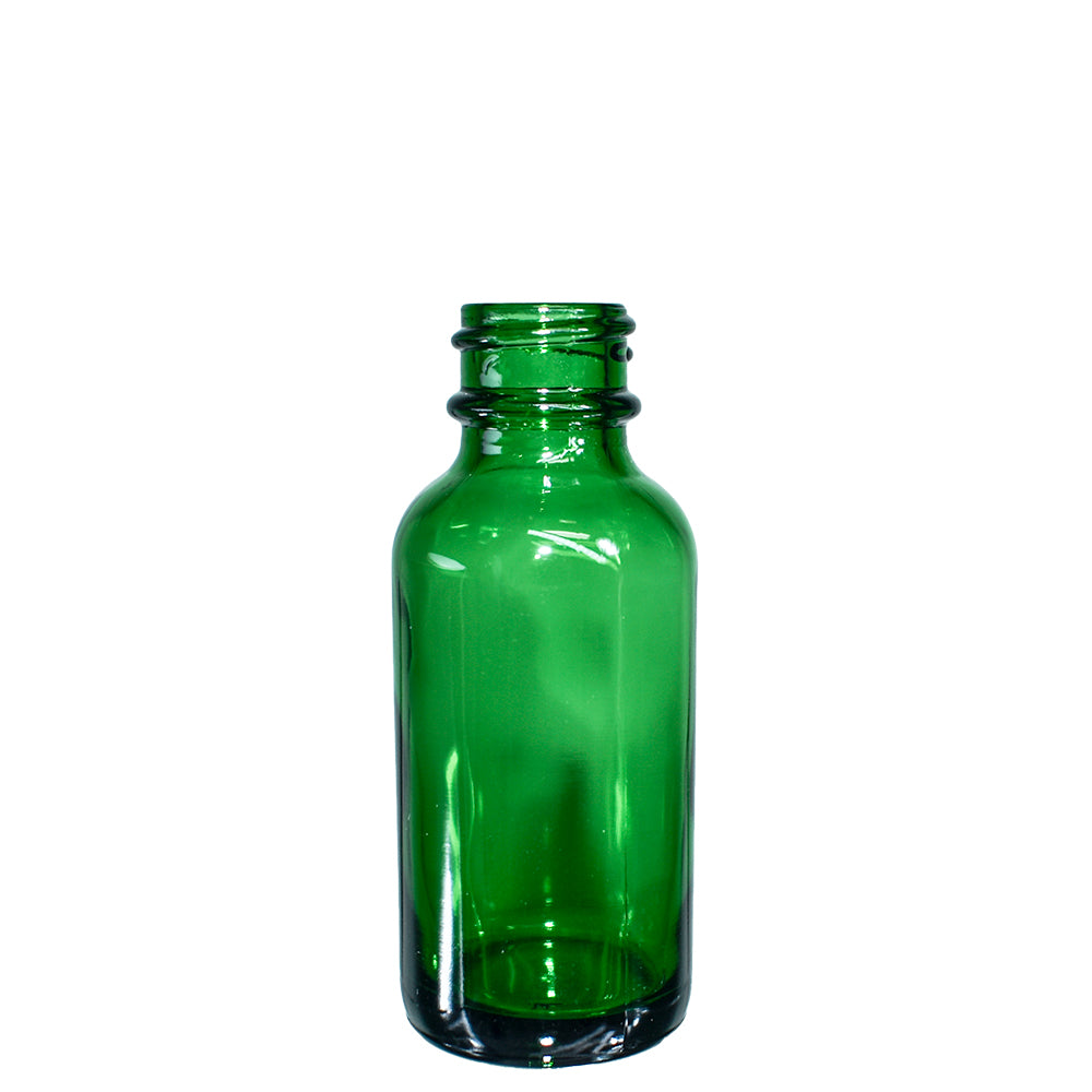 1 oz. Green Boston Round with Black Graduated Glass Dropper (20/400) (V23) (V20)