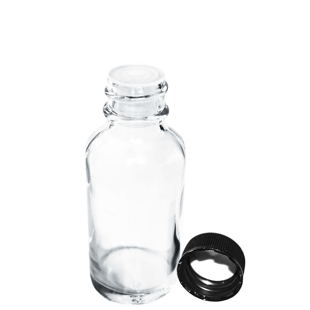 4 oz Clear Glass Boston Rounds w/ Cork Stoppers