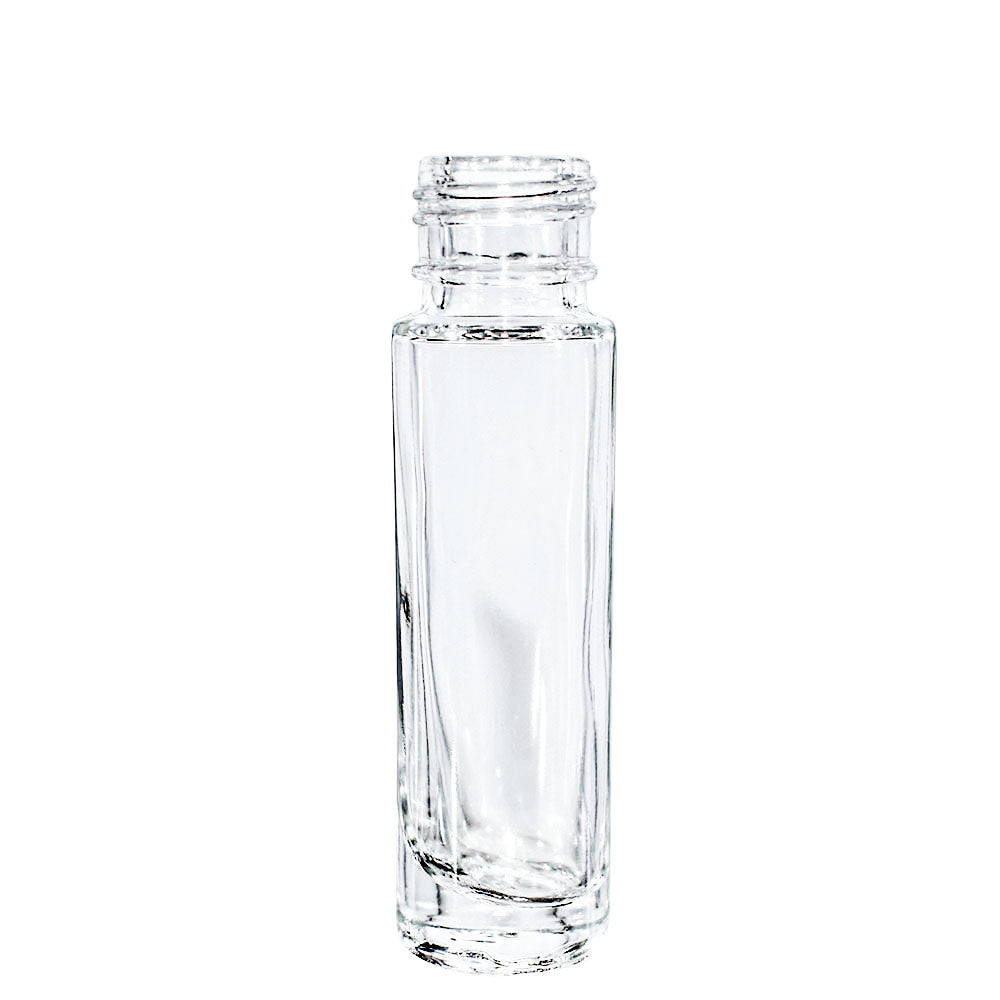 1/3 oz. (10 ml) Clear Glass Roll-on Bottle with Black Cap (Plastic Ball) (V3)