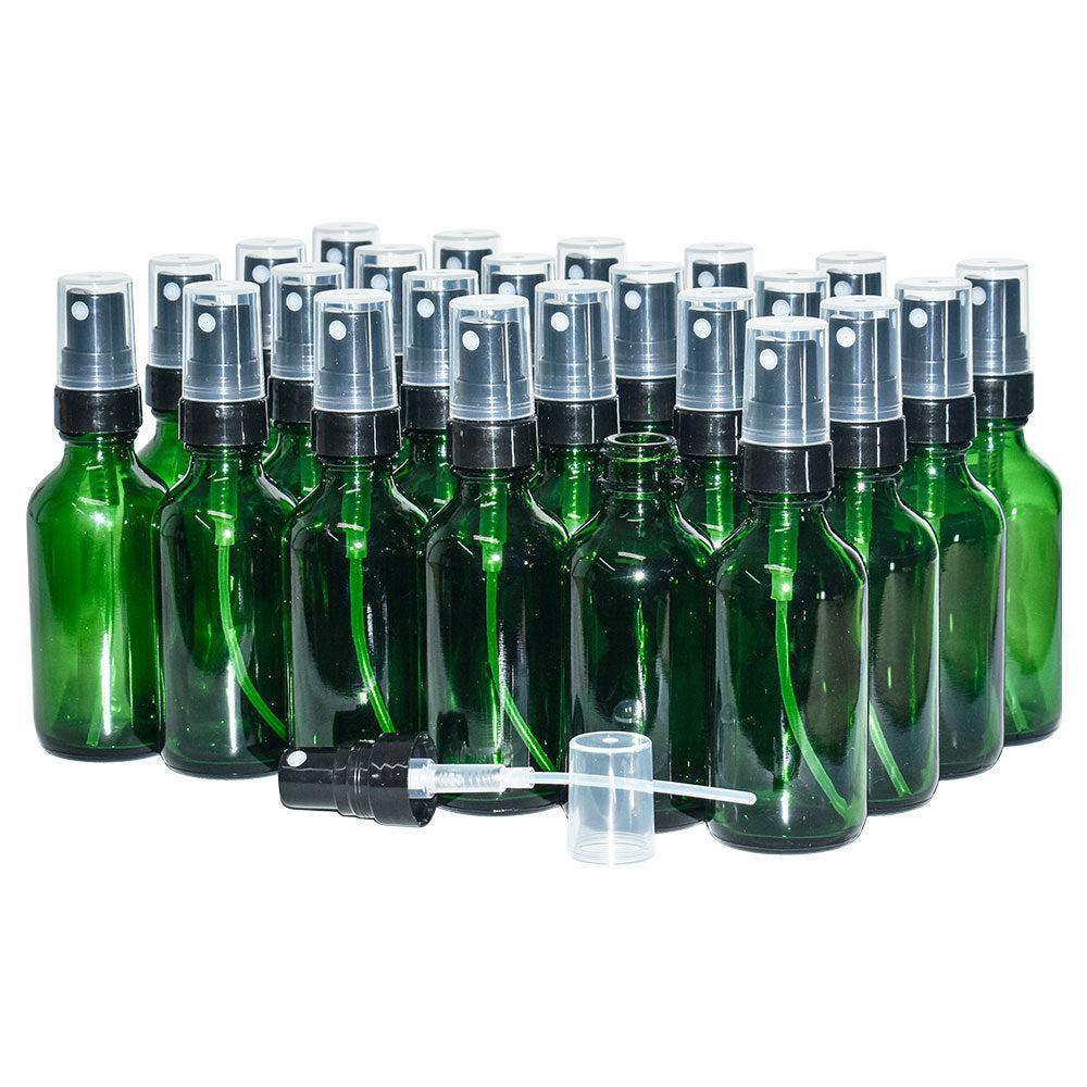 2 oz. Green Boston Round with Black Fine-Mist Sprayer (.16 ml Per Spray) (20/400) (V23) (V20)