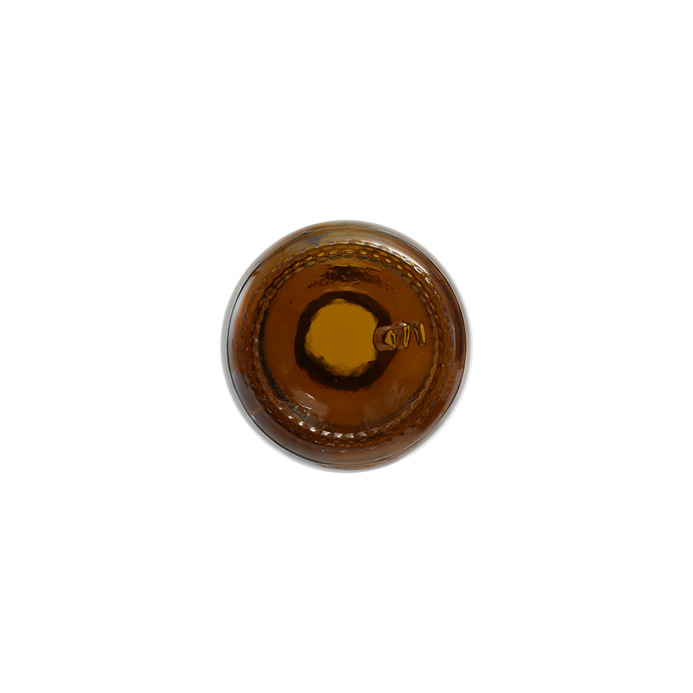 2 oz. Amber Boston Round with White Cap (20/400) (V23) (V1)-Glass Bottle Outlet