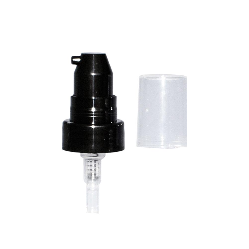 2 oz. Clear Boston Round with Black Treatment Pump (20/400) (V23) (V20)-Glass Bottle Outlet
