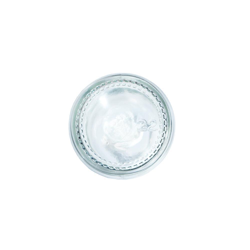 2 oz. Clear Boston Round with Reducer and White Child-Resistant Cap (20/400) (V23) (V1)-Glass Bottle Outlet