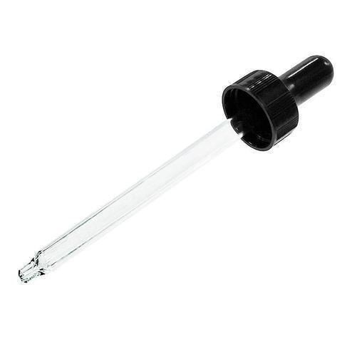 4 oz. Clear Boston Round with Nitrile Rubber Black Glass Dropper (22/400) (V22) (V12)