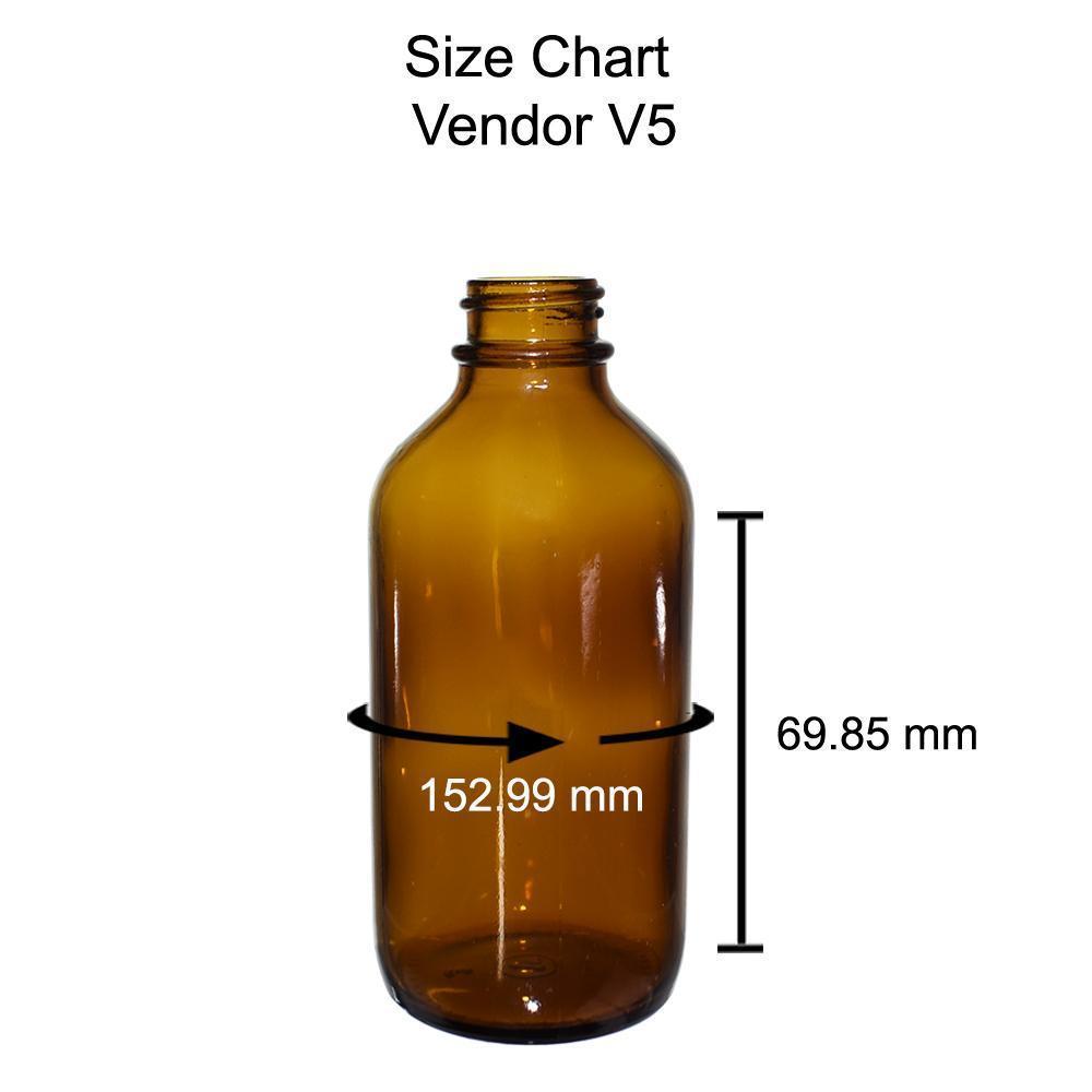 4 oz. Amber Boston Round with White Glass Dropper (22/400) (V5) (V8)-Glass Bottle Outlet