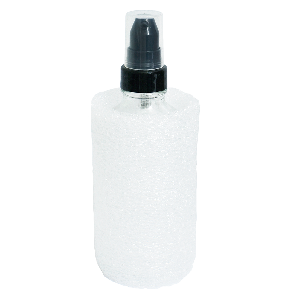 4 oz. Clear Boston Round with Black Cream Pump (22/400) (V22) (V20)-Glass Bottle Outlet
