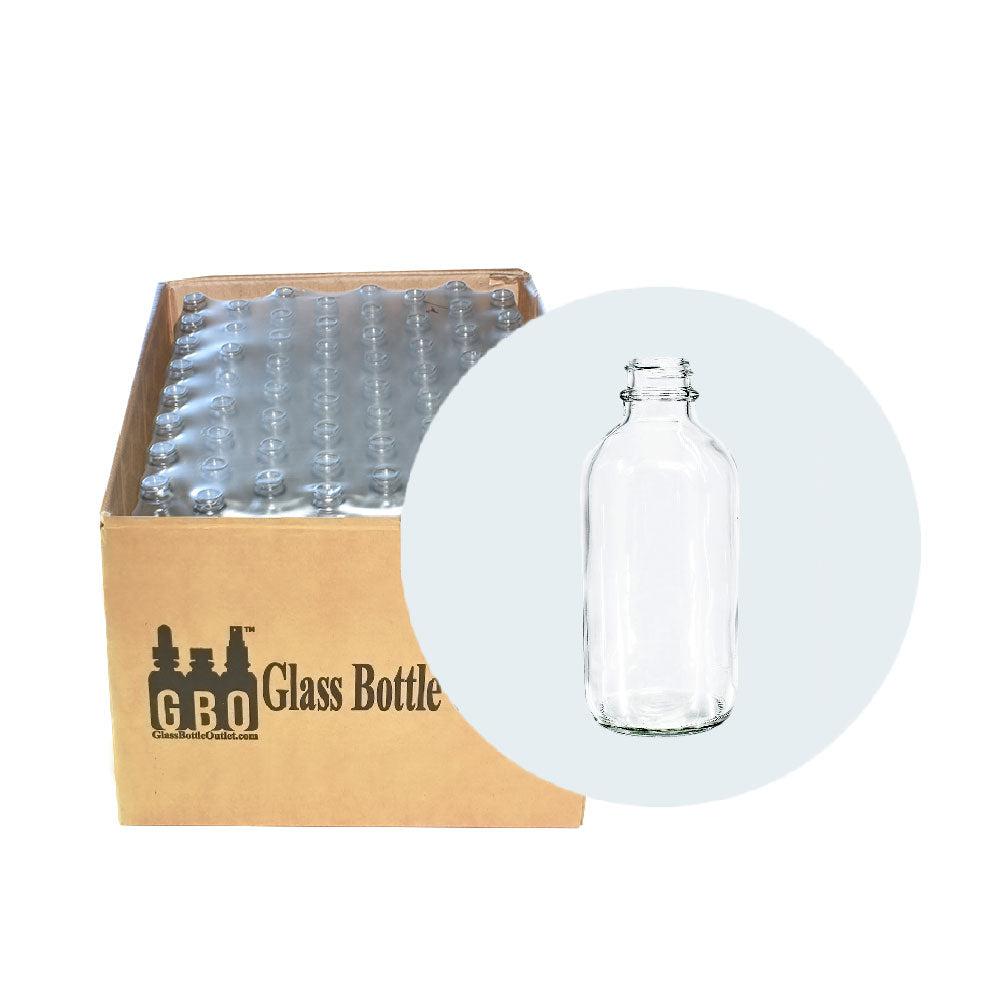 4 oz. Clear Boston Round with No Closure (22/400) (V23)-Glass Bottle Outlet