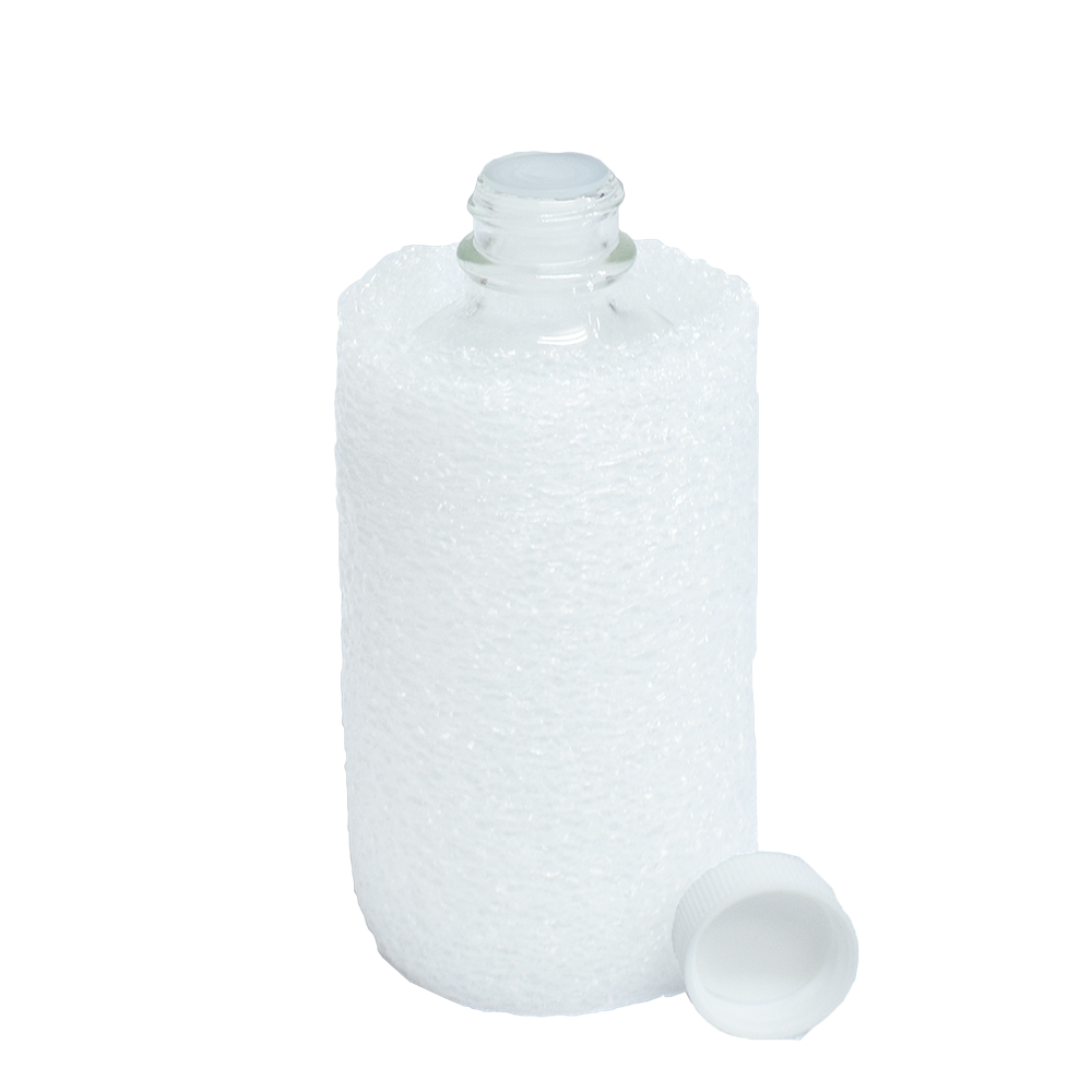 4 oz. Clear Boston Round with Reducer and White Cap (22/400) (V20) (V1)-Glass Bottle Outlet