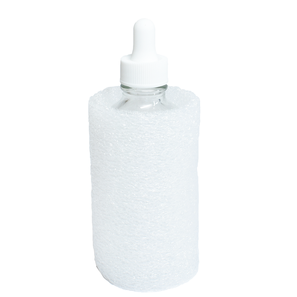 4 oz. Clear Boston Round with White Glass Dropper (22/400) (V22) (V8)-Glass Bottle Outlet