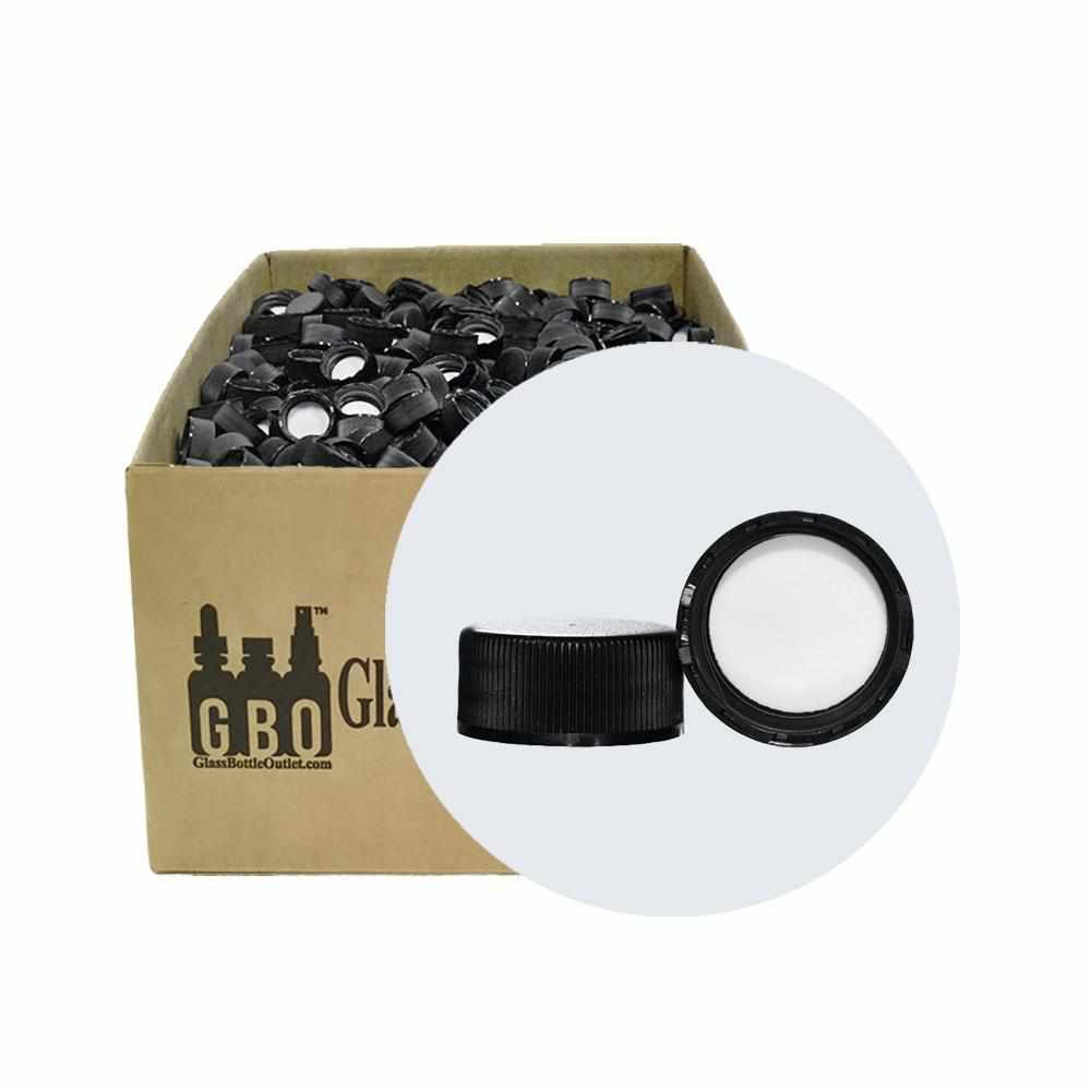 Black Foam-Lined Cap (20-400) (V1)-Glass Bottle Outlet