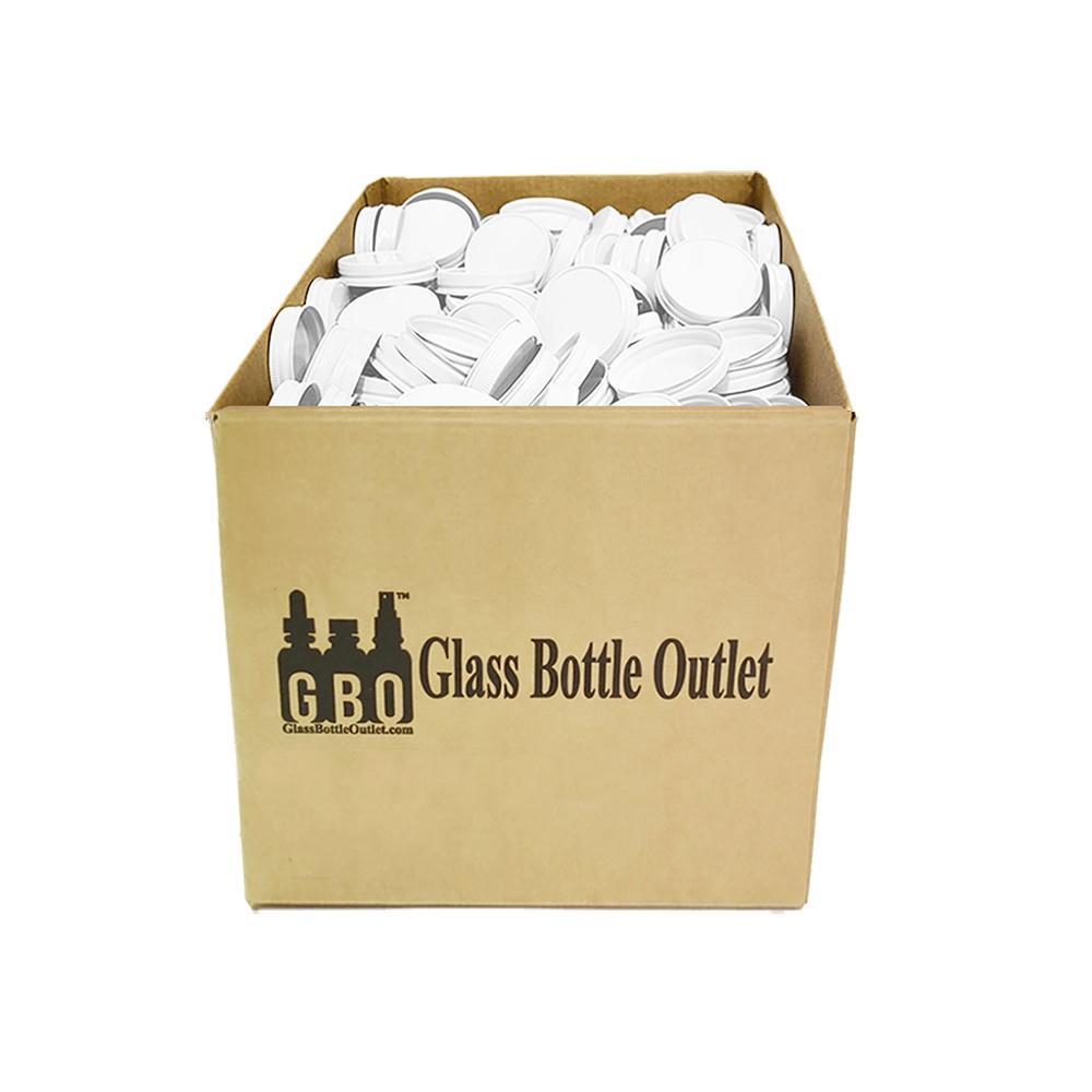 White Metal Lid (70/470) (Plastisol Lined Cap) (V14)-Glass Bottle Outlet