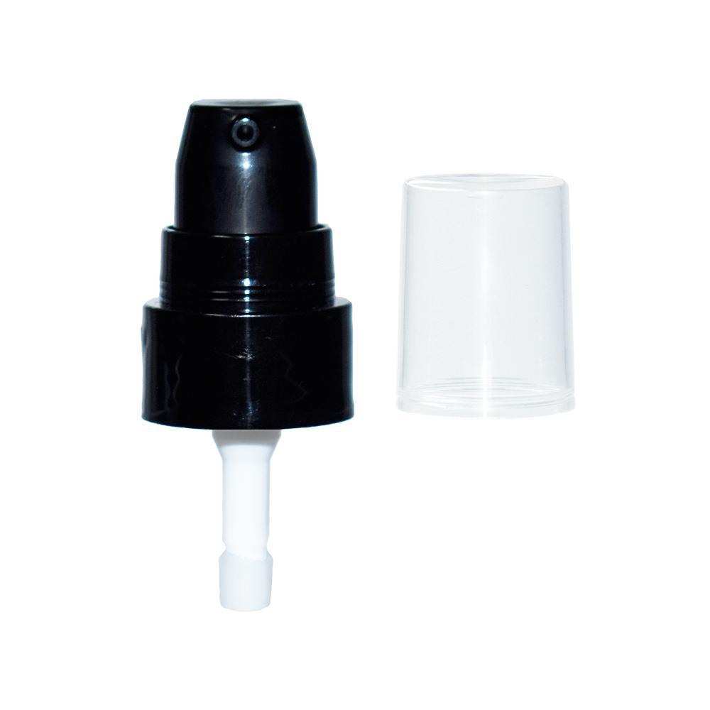 1 oz. Amber Boston Round with Black Treatment Pump (20/400) (V5) (V15)-Glass Bottle Outlet
