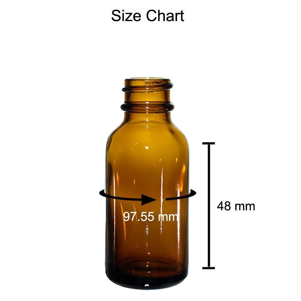 1 oz. Amber Boston Round with Black Treatment Pump (20/400) (V8) (V15)-Glass Bottle Outlet