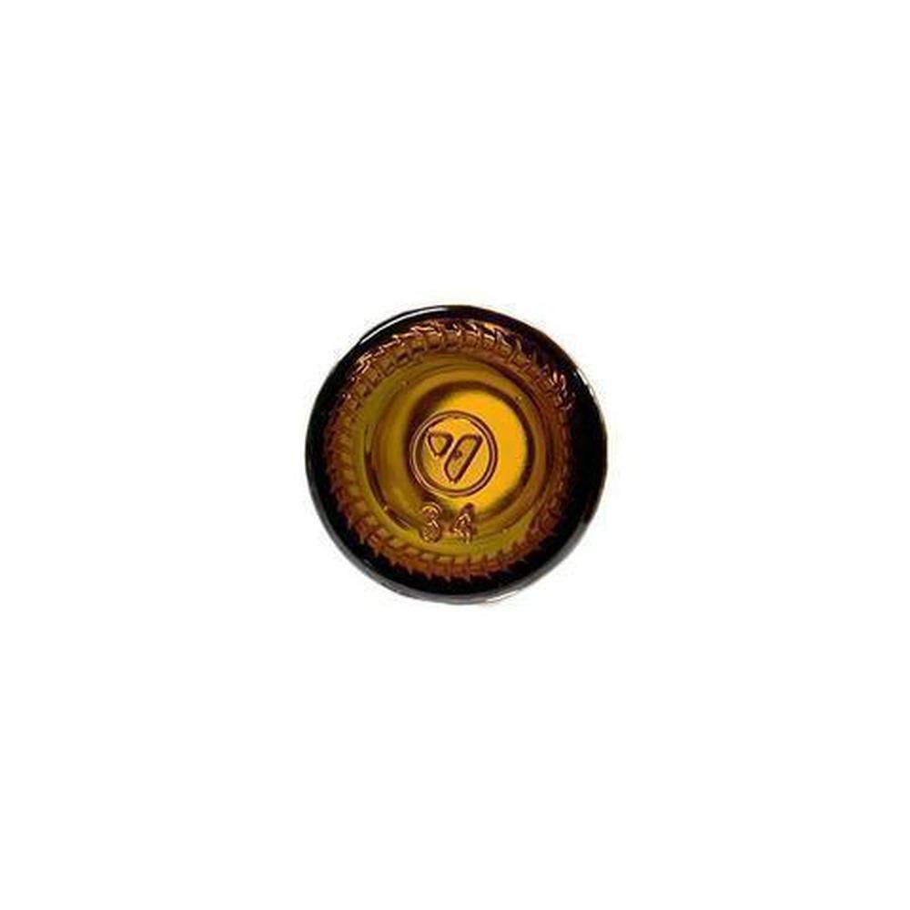 1 oz. Amber Boston Round with No Closure (20/400) (V5)-Glass Bottle Outlet