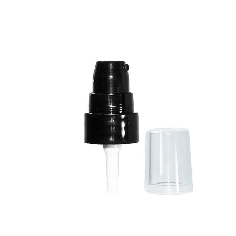 1 oz. Clear Boston Round with Black Treatment Pump (20/400) (V4) (V20)-Glass Bottle Outlet