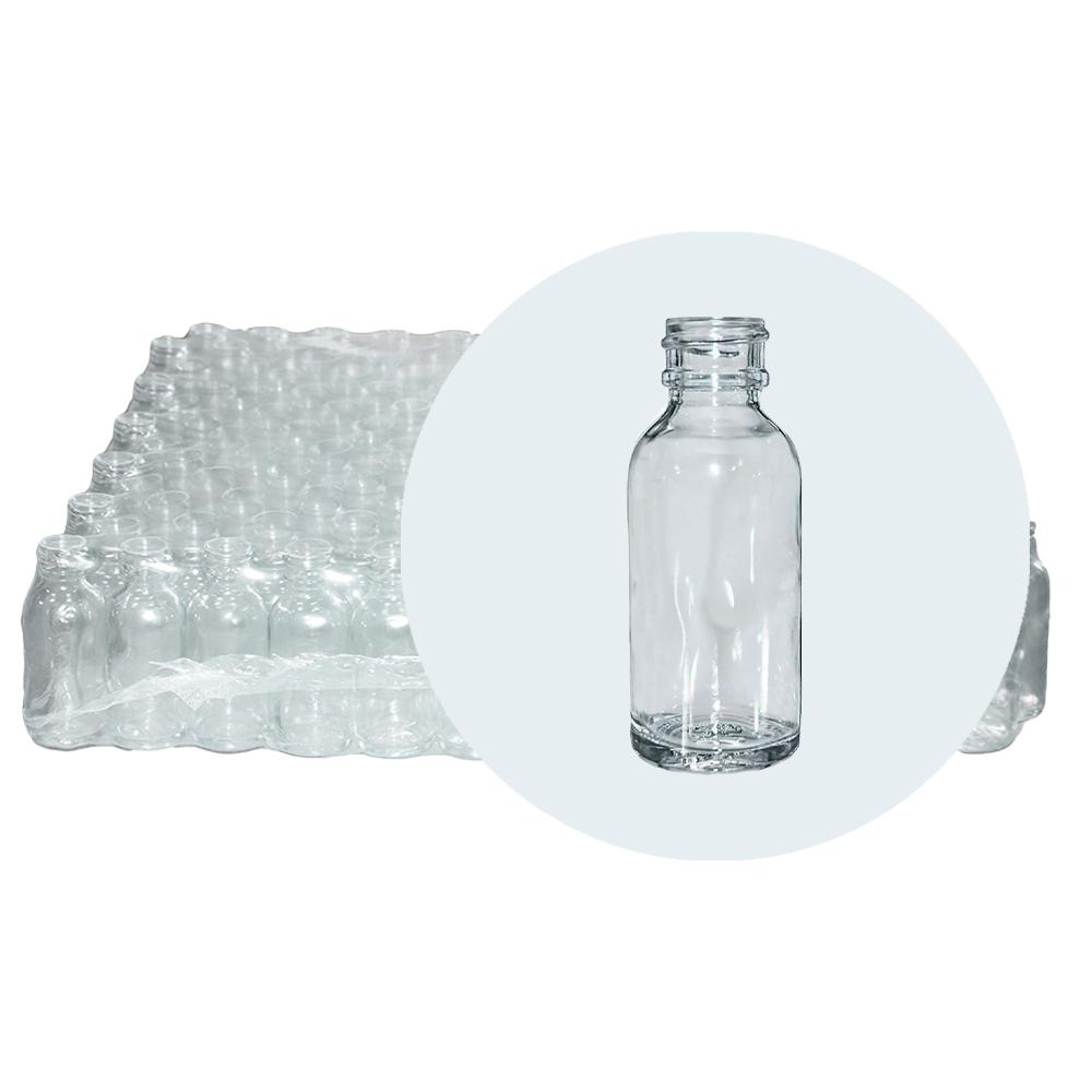 1 oz. Clear Boston Round with No Closure (20/400) (V4)-Glass Bottle Outlet