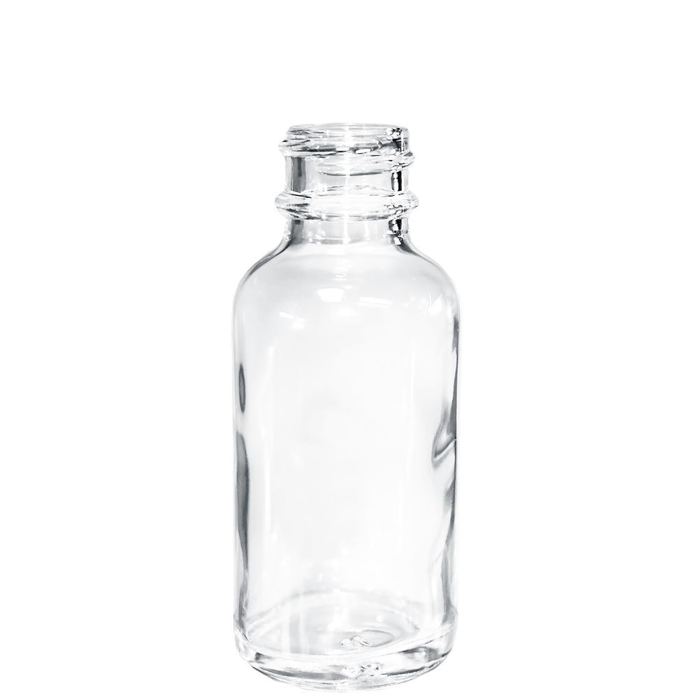 1 oz. Clear Boston Round with No Closure (20/400) (V8)-Glass Bottle Outlet