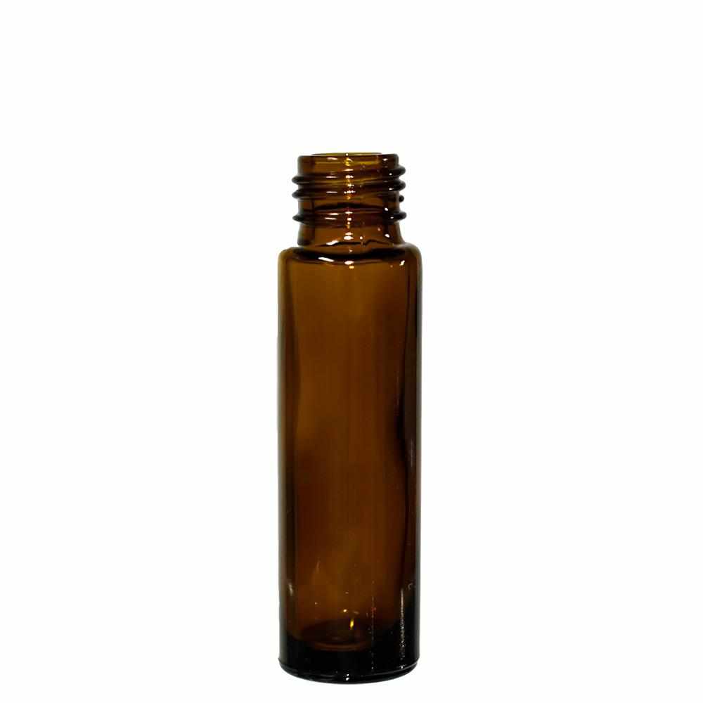 1/3 oz. (10 ml) Amber Glass Roll-on Bottle with Black Cap (Plastic Ball) (V3)-Glass Bottle Outlet