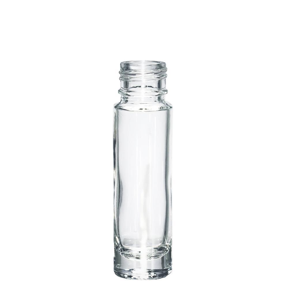 1/3 oz. (10 ml) Clear Glass Roll-on Bottle with Black Cap (Plastic Ball) (V3)-Glass Bottle Outlet