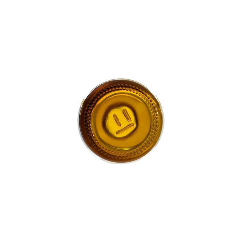 2 oz. Amber Boston Round with Black Cap (20/400) (V4) (V1)-Glass Bottle Outlet