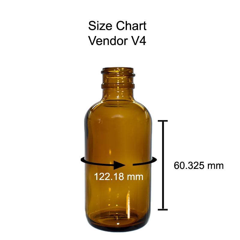 2 oz. Amber Boston Round with Black Child-Resistant Glass Dropper (20/400) (V4) (V8)-Glass Bottle Outlet