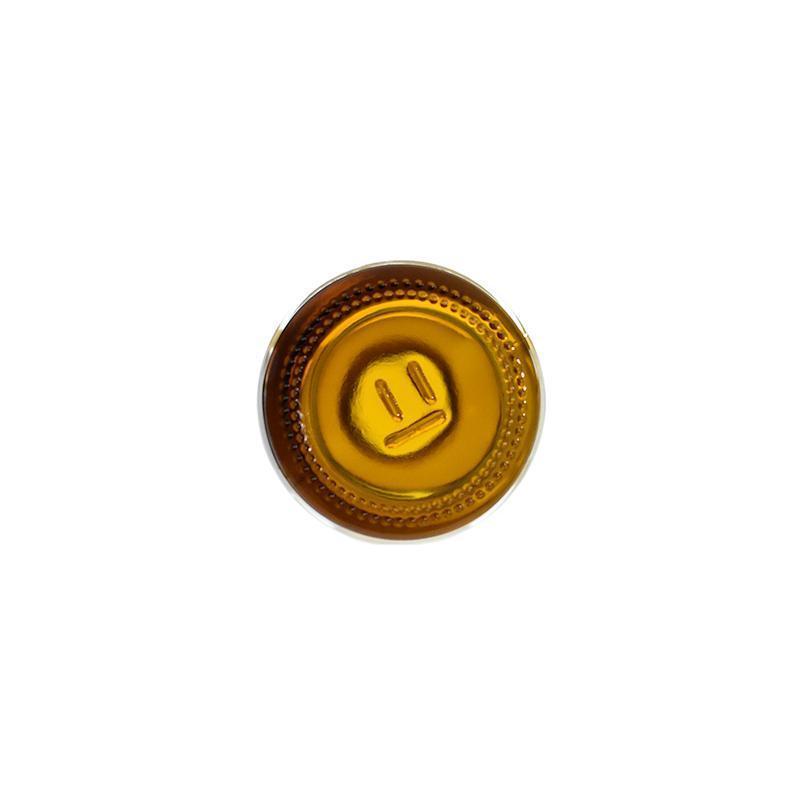 2 oz. Amber Boston Round with Black Cone Cap (20/400) (V4) (V20)-Glass Bottle Outlet