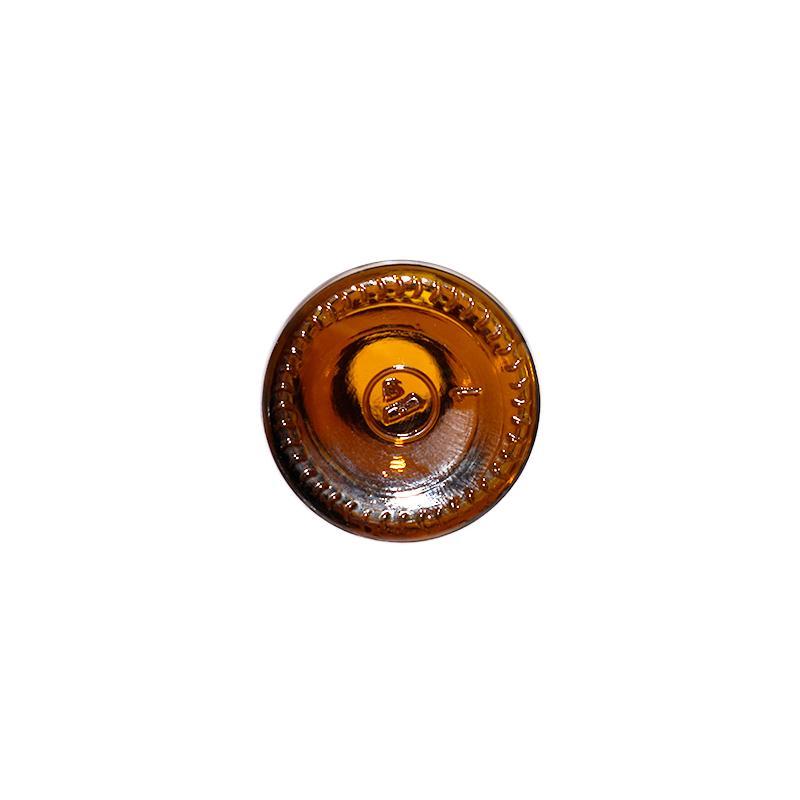 2 oz. Amber Boston Round with Black Cone Cap (20/400) (V5) (V20)-Glass Bottle Outlet