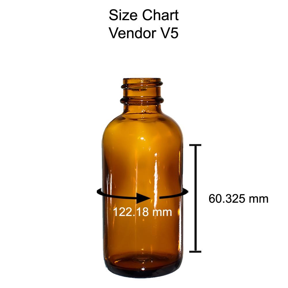 2 oz. Amber Boston Round with Black Fine-Mist Sprayer (.1 ml Per Spray) (20/400) (V5) (V15)-Glass Bottle Outlet
