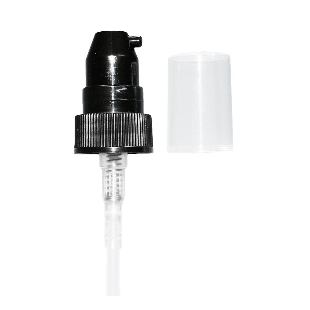 2 oz. Amber Boston Round with Black Treatment Pump (20/400) (V5) (V20)-Glass Bottle Outlet