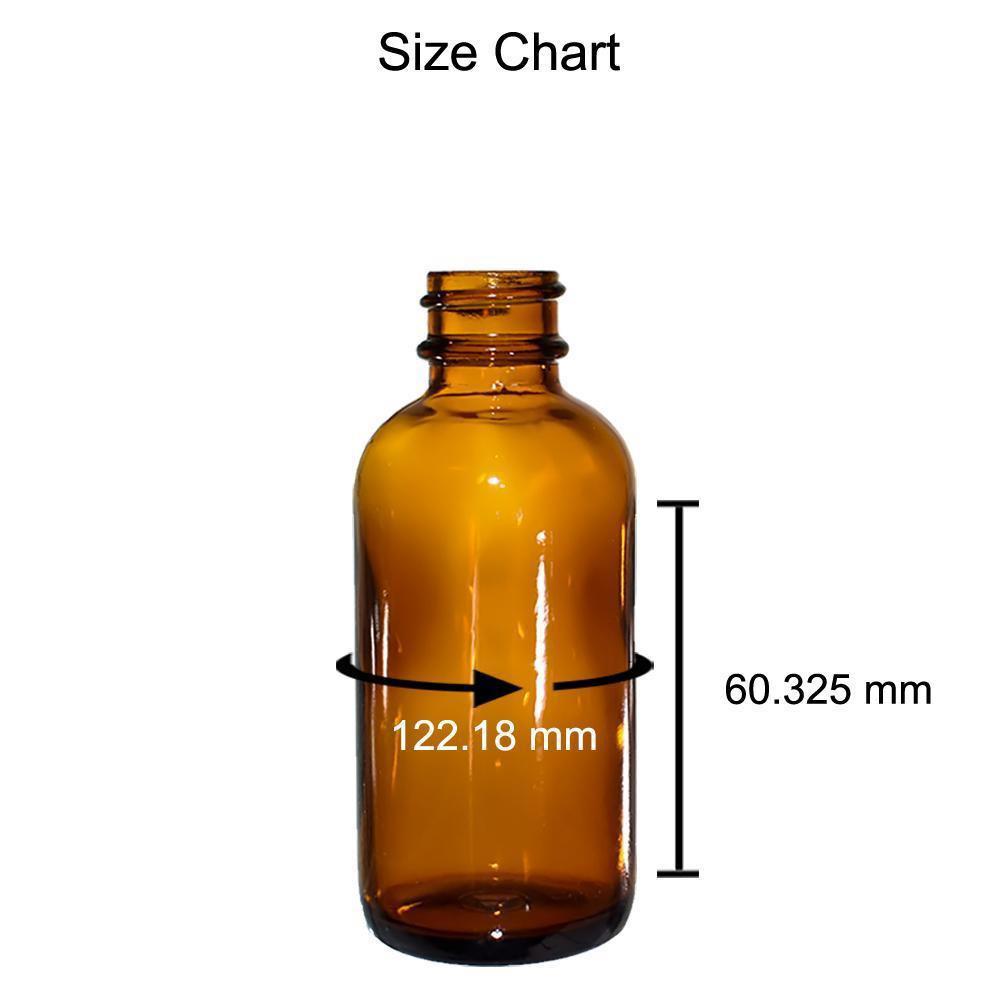 2 oz. Amber Boston Round with Large Bulb Graduated Black Glass Dropper (20/400) (V8) (V12)-Glass Bottle Outlet