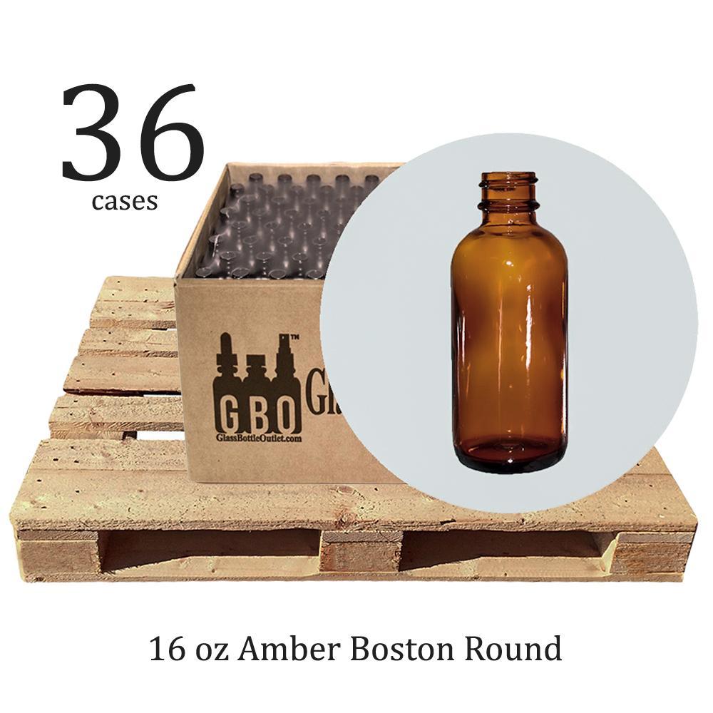 2 oz. Amber Boston Round with No Closure (20/400) (V5)-Glass Bottle Outlet