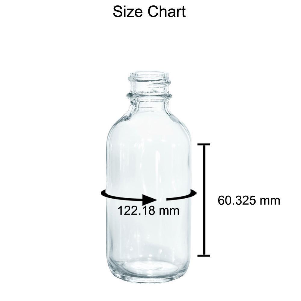 2 oz. Clear Boston Round with Large Bulb Black Glass Dropper (20/400) (V8) (V12)-Glass Bottle Outlet