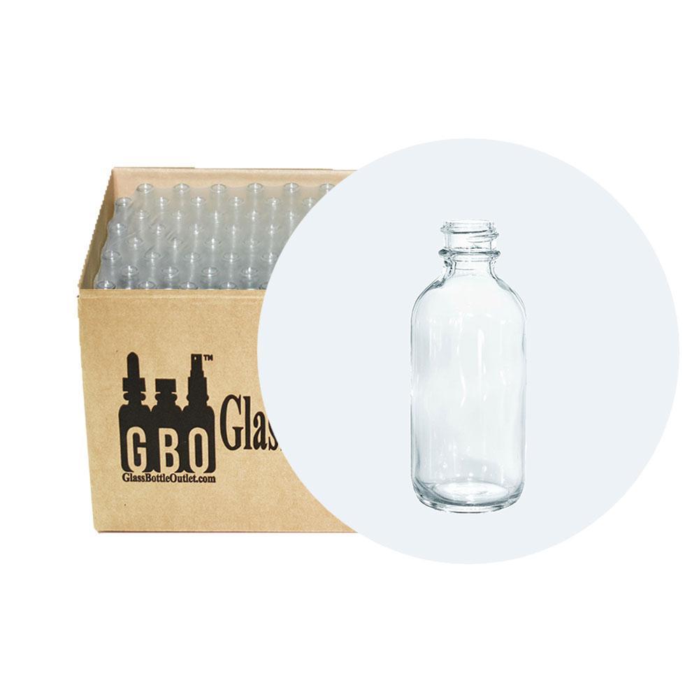 2 oz. Clear Boston Round with No Closure (20/400) (V20)-Glass Bottle Outlet