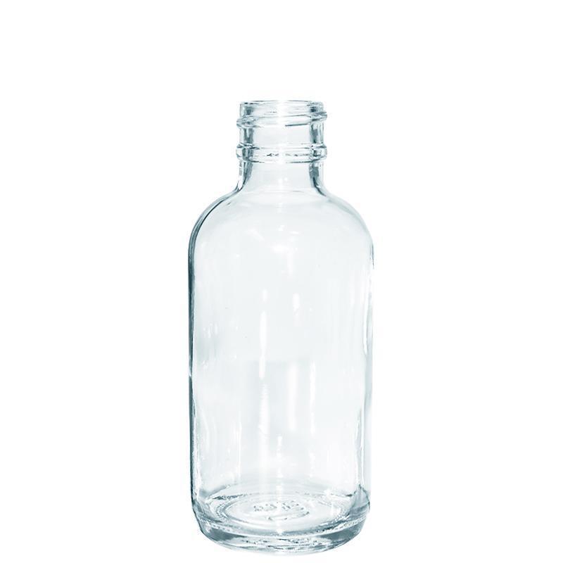 2 oz. Clear Boston Round with No Closure (20/400) (V4)-Glass Bottle Outlet