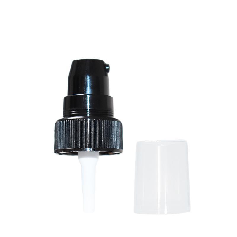 4 oz. Amber Boston Round with Black Cream Pump (22/400) (V7) (V15)-Glass Bottle Outlet