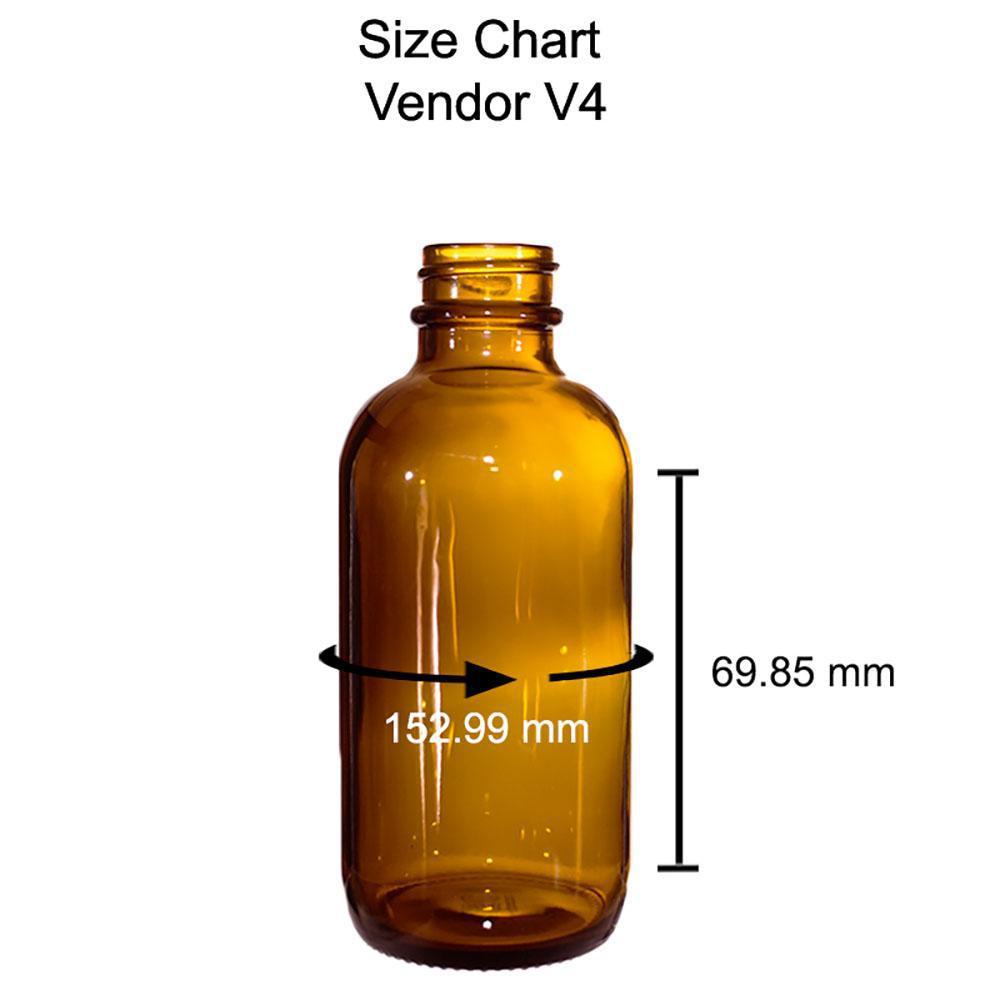 4 oz. Amber Boston Round with Black Glass Dropper (22/400) (V4) (V8)-Glass Bottle Outlet
