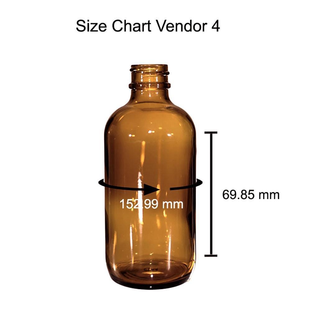 4 oz. Amber Boston Round with Nitrile Rubber Black Glass Dropper (22/400) (V4) (V12)-Glass Bottle Outlet