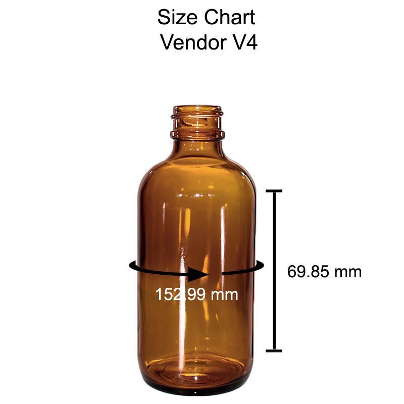 4 oz. Amber Boston Round with Reducer and White Cap (22/400) (V4) (V1)-Glass Bottle Outlet