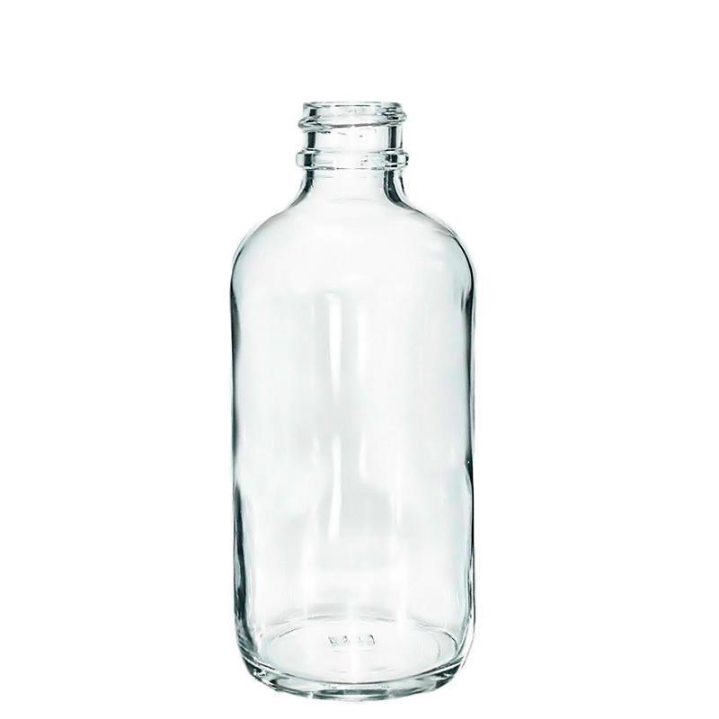 4 oz. Clear Boston Round with Nitrile Rubber Black Glass Dropper (22/400) (V4) (V12)-Glass Bottle Outlet
