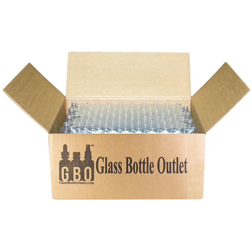 4 oz. Clear Boston Round with No Closure (22/400) (V4)-Glass Bottle Outlet